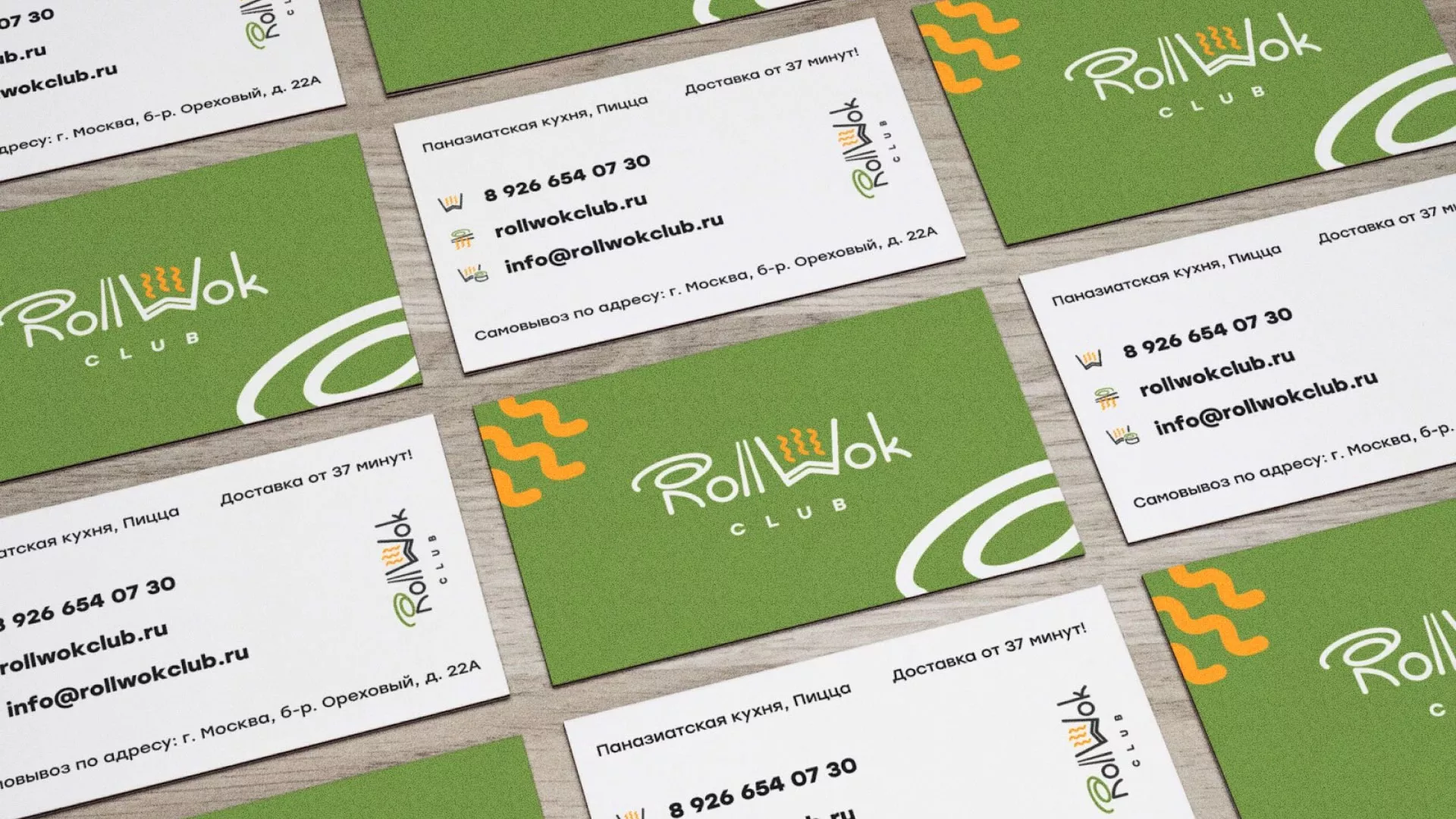 Разработка дизайна визиток суши-бара «Roll Wok Club» в Бузулуке